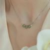 Women's Natural Hetian Jade Necklace – Elegant, Silver-Plated Clavicle Chain; Colorfast & Versatile.
