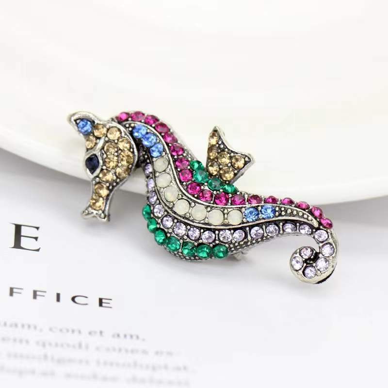 Marine Life Brooch Alloy Retro Seahorse Jewelry Accessory For Men And Women