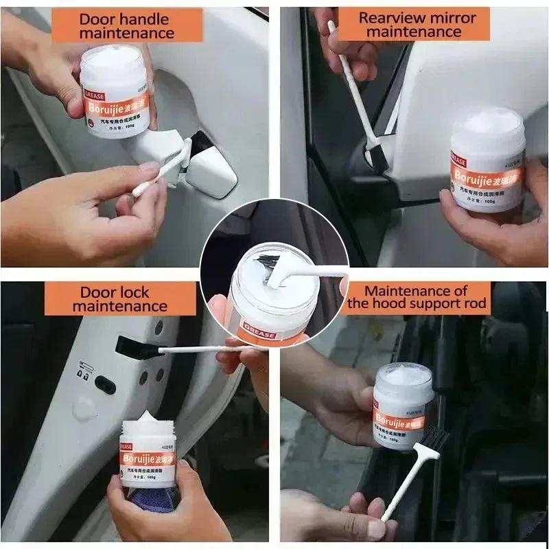 100g Car Sunroof Track Lubricating Grease Door Abnormal Noise Antirust Oil White Mechanical Maintenance Gear Bearing Oil Grease