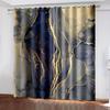 2pcs Marble Textured Digital Printed Curtain Rod Pocket Living Room and Office Furniture Decor Home Decor Semi Blackout Cortinas