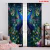 2pcs,2D Plane Printing Minimalist Curtains Mystic Peacocks Polyester Woven (without Rod) Art Deco Festive Ldeal for Living Room