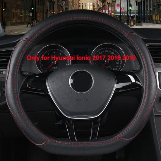 For Hyundai Ioniq 2017 2018  Red Line D Type Car Steering Wheel Cover Auto