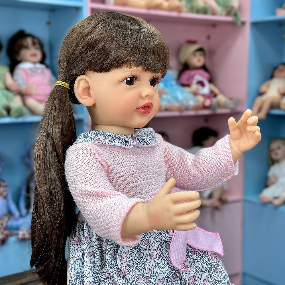 55CM Zmywalna, realistyczna, miękka, ręcznie malowana lalka symulacyjna Baby Reborn. Dzieci towarzyszą lalce do zabawy