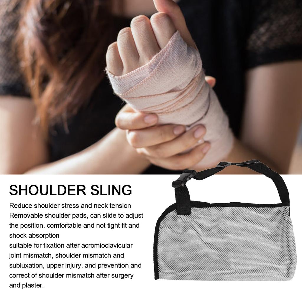 Arm Sling   Breathable Shoulder Sling with Detachable Shock Absorbing Shoulder Pads for Luxation Sprains