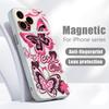 Cool Girl Butterfly Painting For iPhone 17 Pro Max Funda iPhone 16 15 14 13 Pro Max Skin Feeling Magnetic For Magsafe Shockproof Bumper Cover