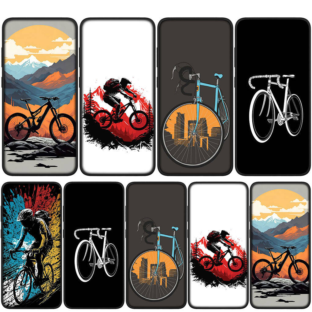 For Motorola Moto Edge 70 60 50 G54 G86 Samsung Galaxy S25 iPhone 17 16 15 Redmi Note 14 13 Pro Max Phone Case Poster Mountain Bike Cycling Art Cover