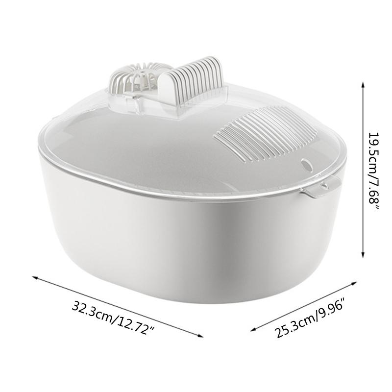 Large Capacity Defrosting Tray With Drip Basket & Transparent Cover Fast Thawing of Frozen- Food Meat Defroster- Kitchen