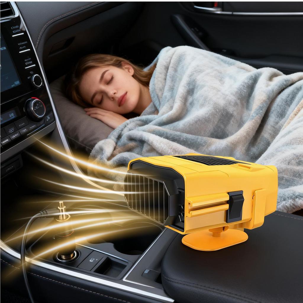 Car Heater 12V Portable Window Heating Fan Plug In Engine Igniter Windshield Defroster for SUV RV Tractor Trailer Automotive