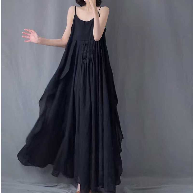 

Женское длинное платье с эффектом крашения 2XL чёрный