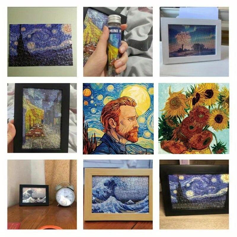 Park Cat 150 Mini Test Tube Puzzle World Famous Painting Series Travel Puzzle DIY with Frame for Children Teen Adult YC-M