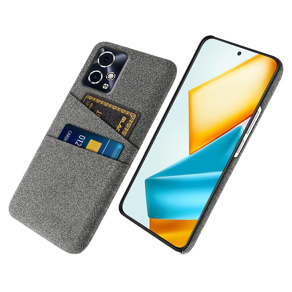 For Honor 90 GT 5G Case Cloth Texture PC Phone Cover with Dual Card Holder
