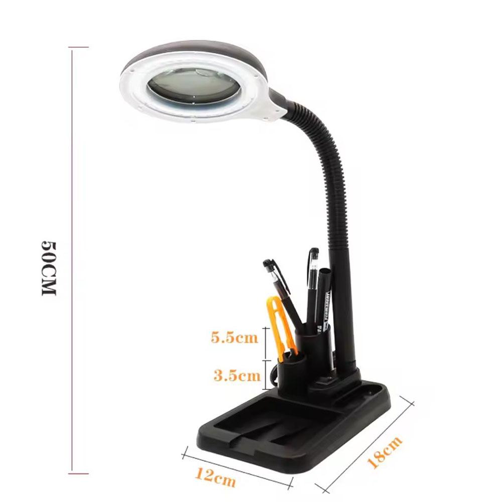 5X 10X Magnifier with 40 LED Lights, High Vision Illuminated Magnifier Lamp, Desk Lamp for Reading and Closing Work