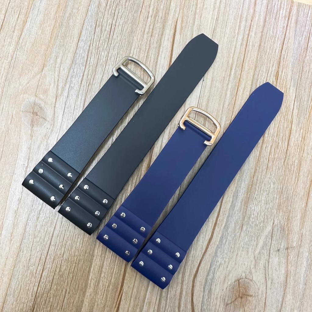 New arrival stylish watchband strap Rubber with rivets for special santos 21mm Sport watch beautiful bracelet folding buckle hot