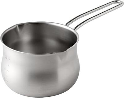 Milk Pan with Spout and Graduations, 11cm, 0.8L, Gas-Stove Only, Mini Multi-Pot, Stainless Steel, Made In Tsubame-Sanjo, Japan, A-77965