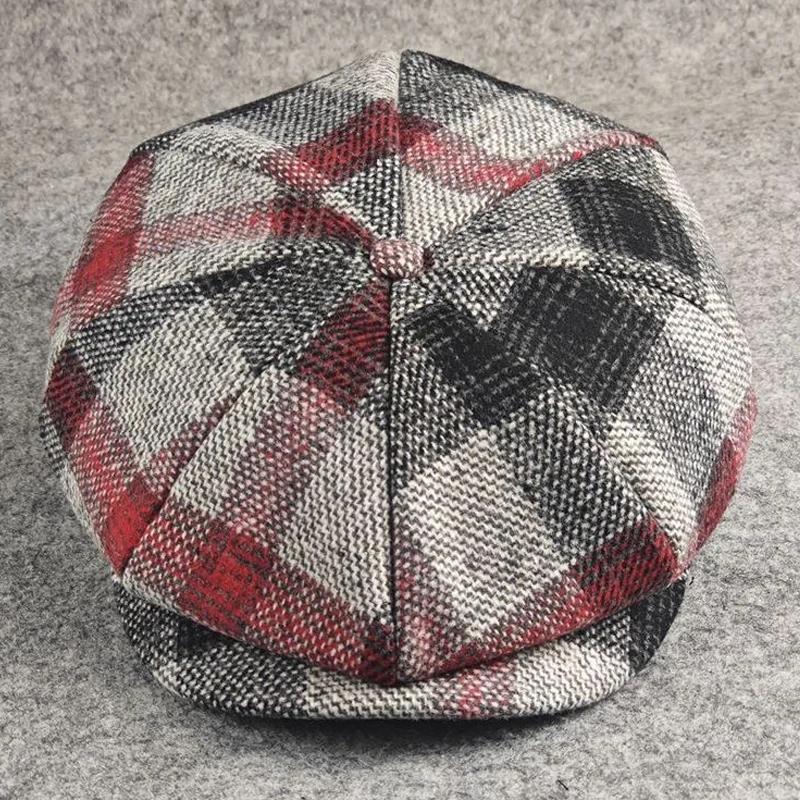 Μεγάλο μέγεθος Μάλλινο Μπερέ Άνδρας Οκτάγωνο Καπέλο Γυναικείο Άνοιξη Φθινόπωρο Χειμώνας Μαλλί Μπερέ Μπαμπάς Τσόχα κισσός Καπάκι άντρας Newsboy Καπέλα ML XL