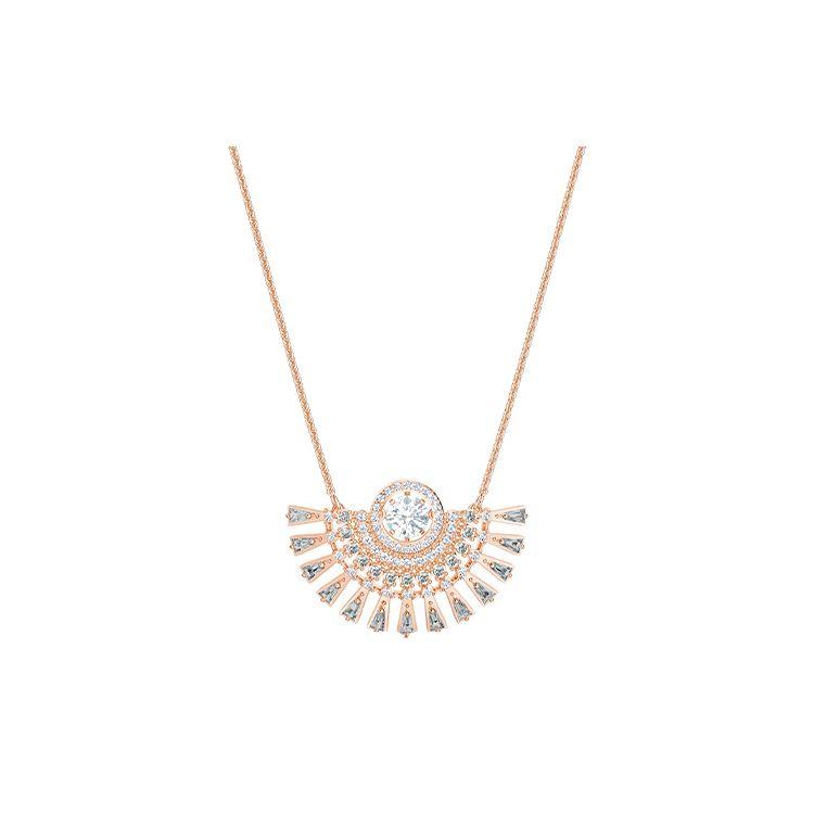 Swarovski Sparkling Dance Dial Up Rhodium Plated Necklace Women necklace Gray Rose-Gold 5578116 Box (Random Color)