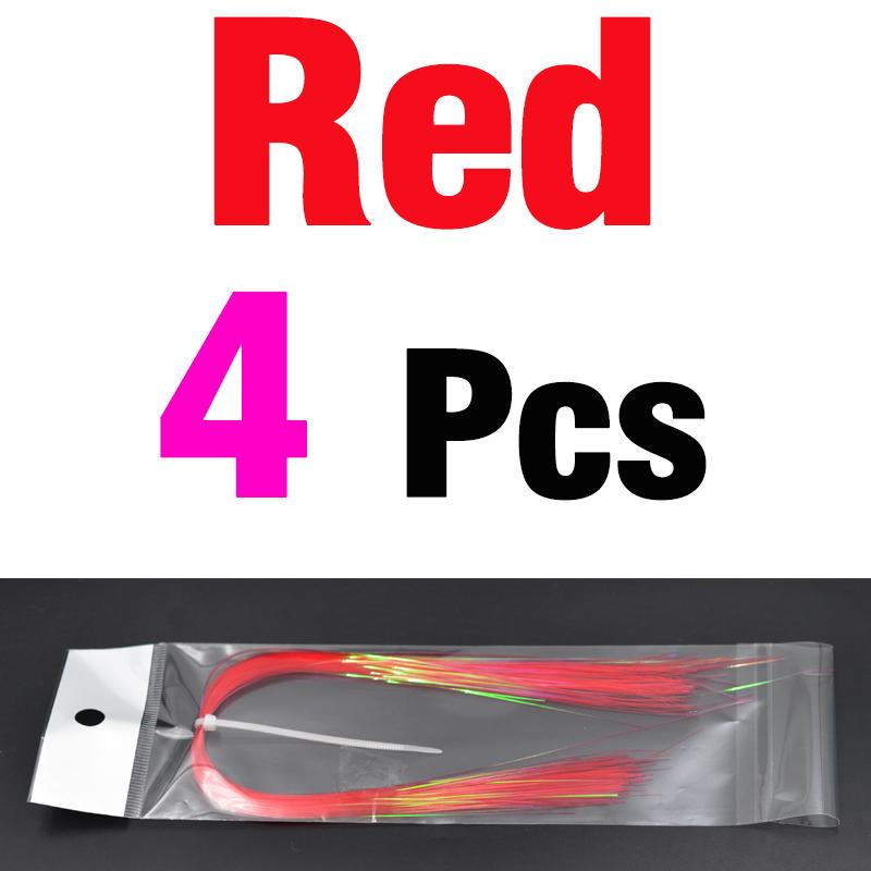 MNFT 4 Packs Fly Fishing Tying Crystal Flash Flashabou Holographic Tinsel Jig Hook Lure Making Fly Tying Material красный