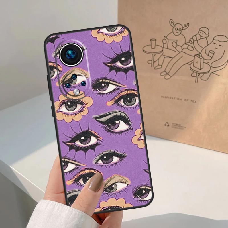 Eye Illustration Case For Honor Magic 8 5 6 7 Pro Cover For Honor 400 200 Lite 50 70 90 X8a X8b X9a X9b X9c