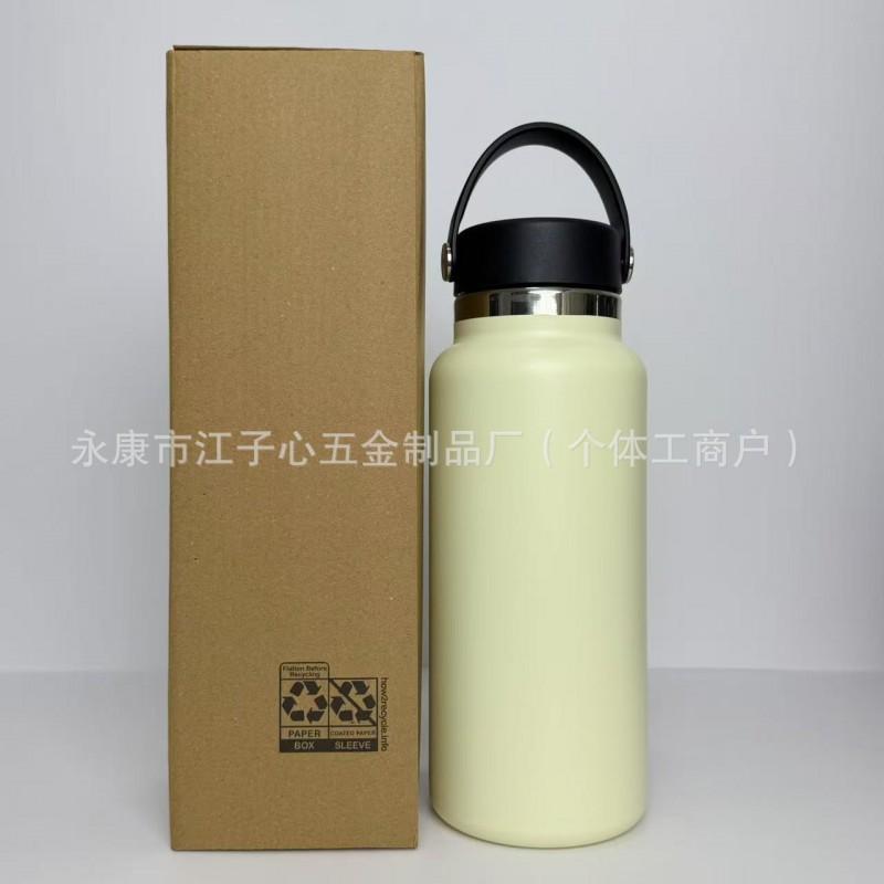 Borraccia Termica in Acciaio Inossidabile 32oz 40oz Doppia Tappo Tazza da Viaggio per Esterno con Manico Ermetica Palestra Escursionismo Campeggio