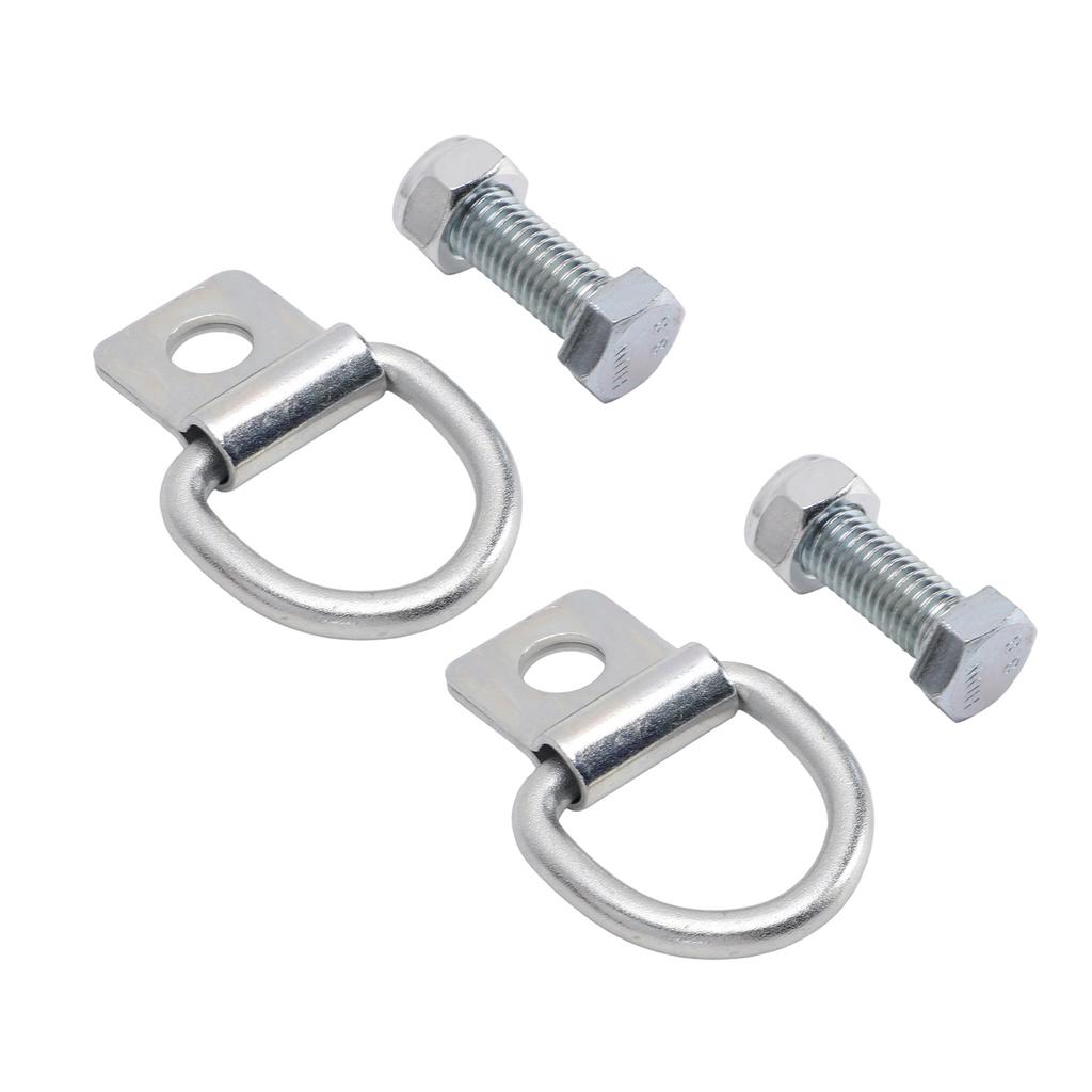2pcs Trailer Tie Down Anchor D Ring 14mm Thick Heavy Duty Steel with Mounting Screw for Trucks Cargo Tie Down