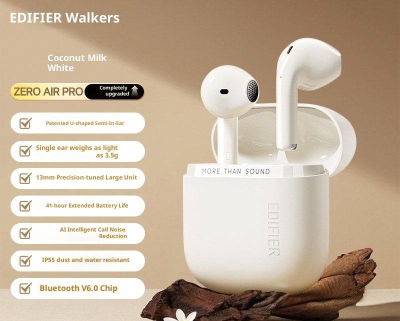 Edifier ZeroAir Pro Earphones HiFi Sound Quality Bluetooth 6.0 Noise-Canceling Bluetooth Headphones for Long Wear Sports Gifts