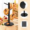 2 Pcs Wooden Salt and Pepper Crispy Cake Tree Shaped Display Stand with Wrench Desktop Food Suspension Decorative Wooden Stand