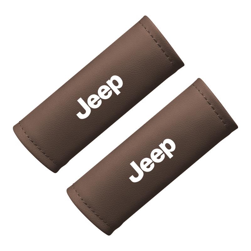 2Pcs Leather Car Door Armrest Cover Roof Handle Covering For Jeep Grand Cherokee Wrangler JK Gladiator Compass Renegade Wagoneer AJR1