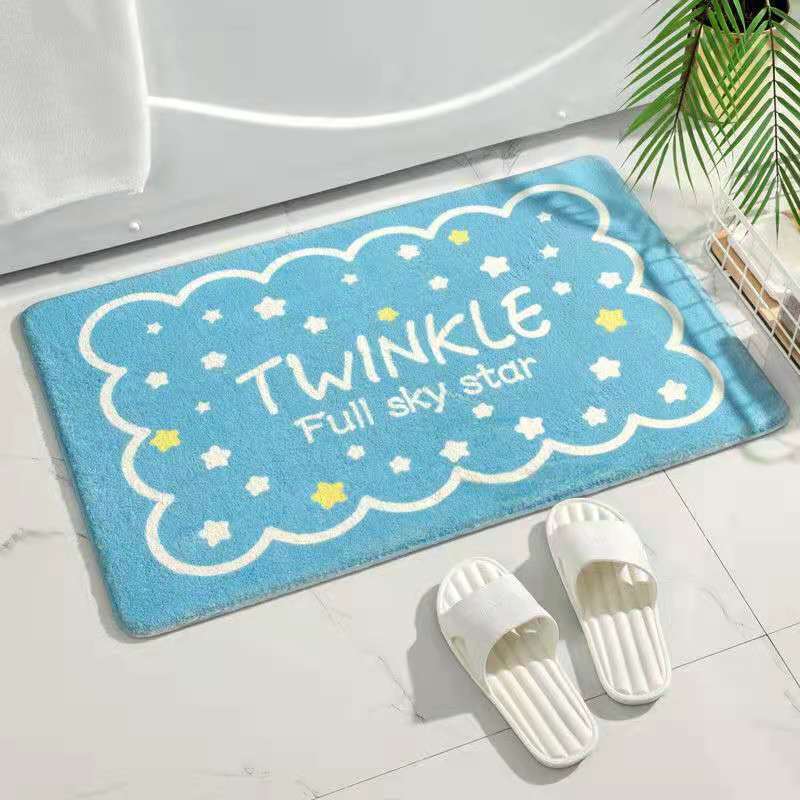 Toilette Badezimmer Saugfähig Anti Rutsch Fußmatte Badezimmer Saugfähige Bodenmatte Haushalt Tür Schlafzimmer Klein Frisch Kaschmir Teppich