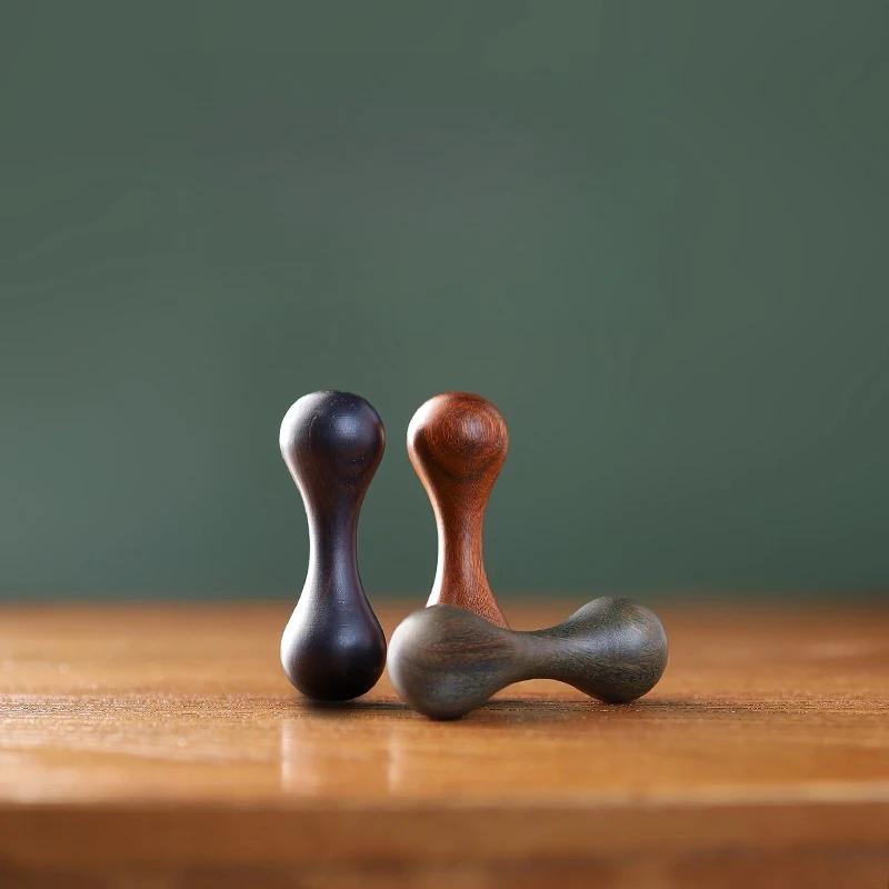 Stress Toy Decompression Relief Wood Knucklebone Toys Polishing Sandalwood Hand Spinner Anxiety Stress Rotate Finger Gyro Gift