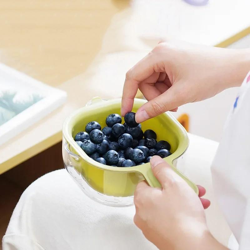 Kreativ Søt Fortykket Dobbeltlags Mini Dørslag Multifunksjonell Husholdnings Frukt Snacks Oppbevaringskurv Kjøkkentilbehør