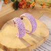 Niche Design Raffia C-shaped Stud Earrings Exaggerated Personality Earrings Colorful Large Circle Wind Women Retro Earrings Tide