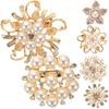 12 simulated brooches for bridal outfits and clothing accessories