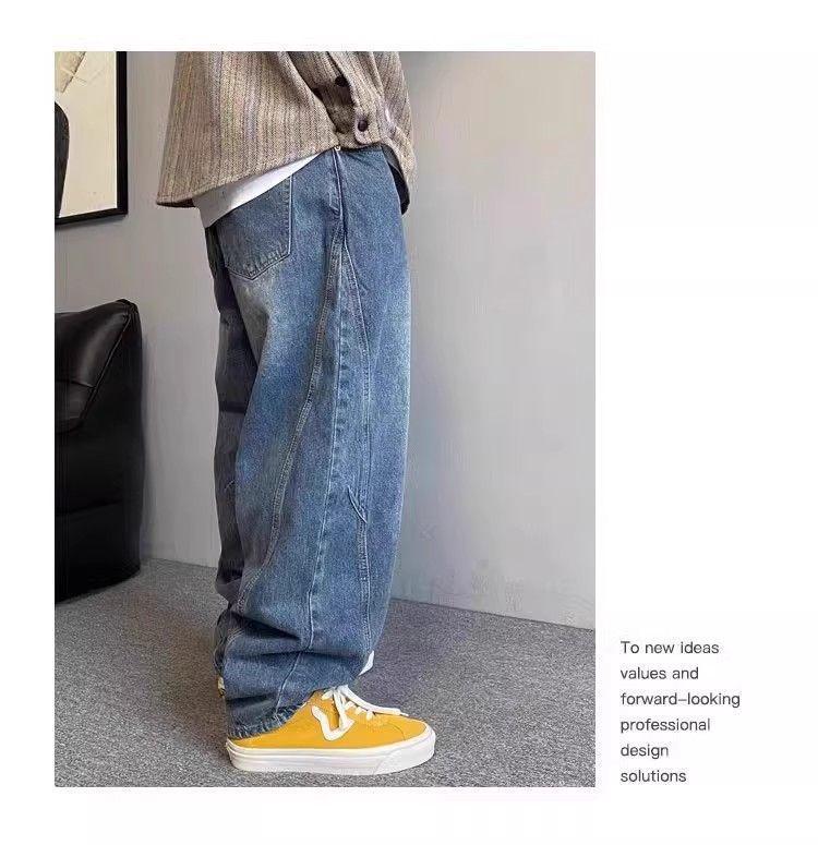 Pánské ležérní retro punkové harémové džíny - Volný střih, Široká nohavice, Design se stahovací šňůrkou