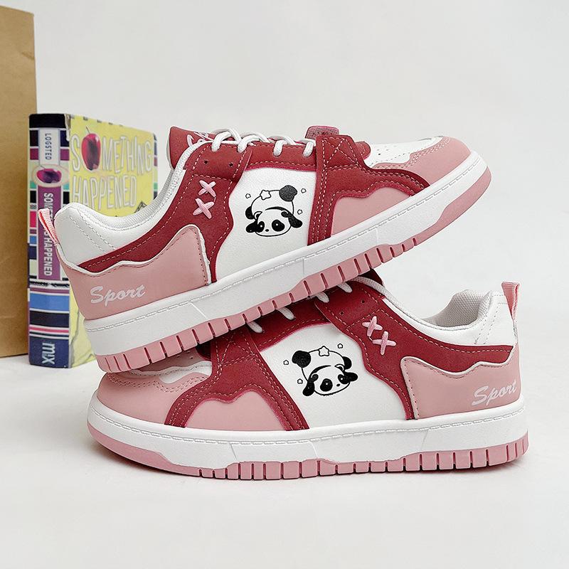 

Обувь для девочек Pink Panda Board, детская, весенняя, Ins Tide, маленькие белые туфли, универсальные, на платформе, для студентов, одиночные туфли 40 розовый