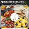 Stainless Steel Fondue Forks with Wooden Handle - Long Chocolate Cheese Fondue Dipping Tools Dessert Sticks for BBQ Marshmallows