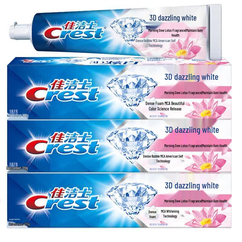 Зубная паста Crest 3D White Утренняя роса и лотос , упаковка 3x120 г