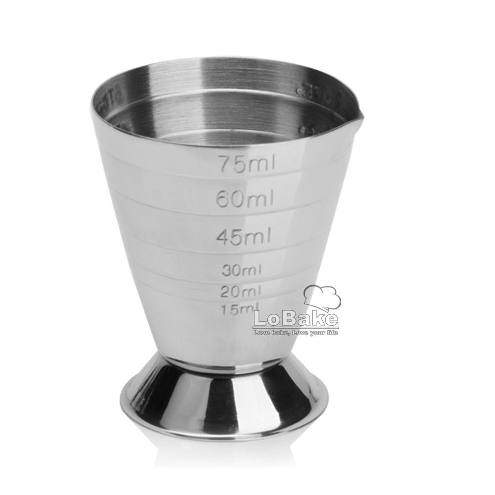 Stainless Steel Bar Wine Whisky Cocktail Wine Cups & Mugs Measuring Cup 15--75ml for Drinking Supplies