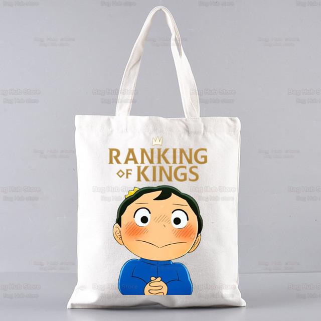 Bojji Shopper Bag Print Japanischer Anime Ousama Ranking Canvas Tragetasche Handtaschen Damen Ranking of Kings Tasche Harajuku Umhängetaschen