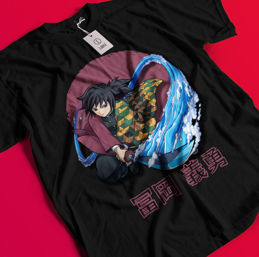 

Demon Slayer Shirt Tomioka Giyu Tshirt Tanjiro T-Shirt Muzan Doma Kokushibo Tee BB1276 S