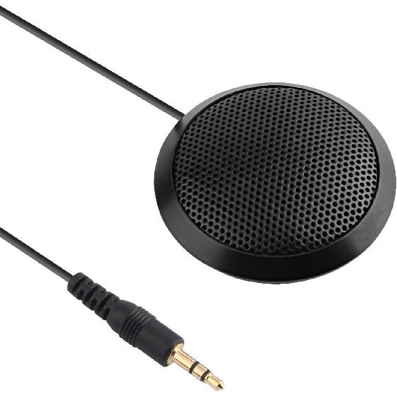 Conference Microphone 3.5mm Desktop Computer Mic for Computer Desktop and Laptop 360° Omnidirectional Condenser Mic for Online Meeting/Class, Skype,
