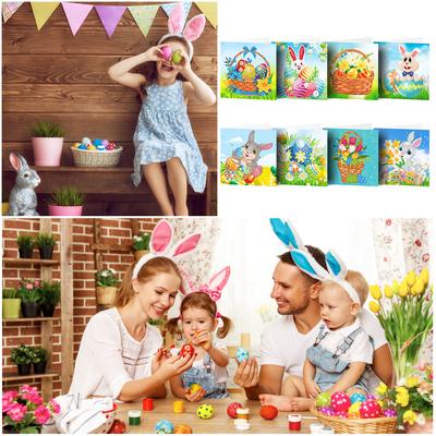 8 Stück Diamantstickerei Grußkarten 5D DIY Festival Faltgrußkarten Geschenke Festliche Feiertags-Partyzubehör