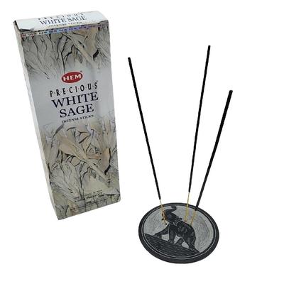 HEM White Sage Incense with Elephant Stone Incense Holder
