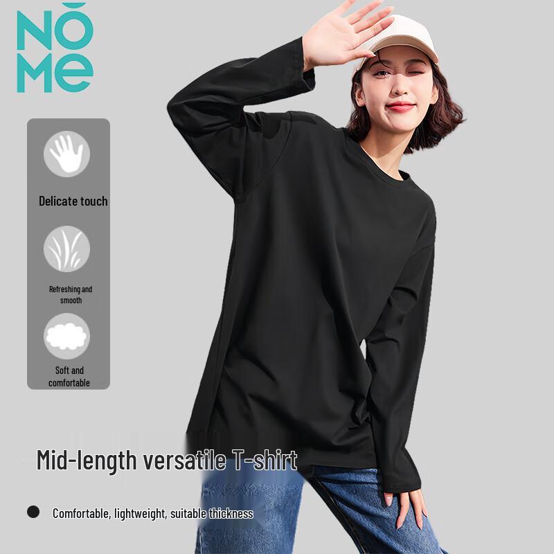 NOME Women s Loose Cotton Long Sleeve T-Shirt M