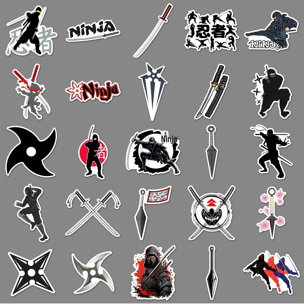 50 Ninja Cartoon Stickers - Trendy Waterproof Laptop Decor
