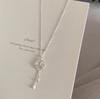 S925 Sterling Silver Necklaces For Women Simple Chain Fashion Minimalist Moon Zircon Necklaces Badminton Shape Birthday Gift
