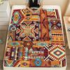 1Pc Native American Pattern Print Flannel Blanket, High Quality Comfortable for All Seasons, Home Decor, Warmth and Comfort, Perfect for Gifts
