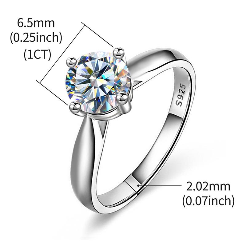 

COSFIX Классические женские кольца с выращенными в лаборатории бриллиантами из муассанита 1 карат Четыре когтя Женские кольца с муассанитом Роскошные серебряные кольца с муассанитом 925 пробы 5、6、7、8、9