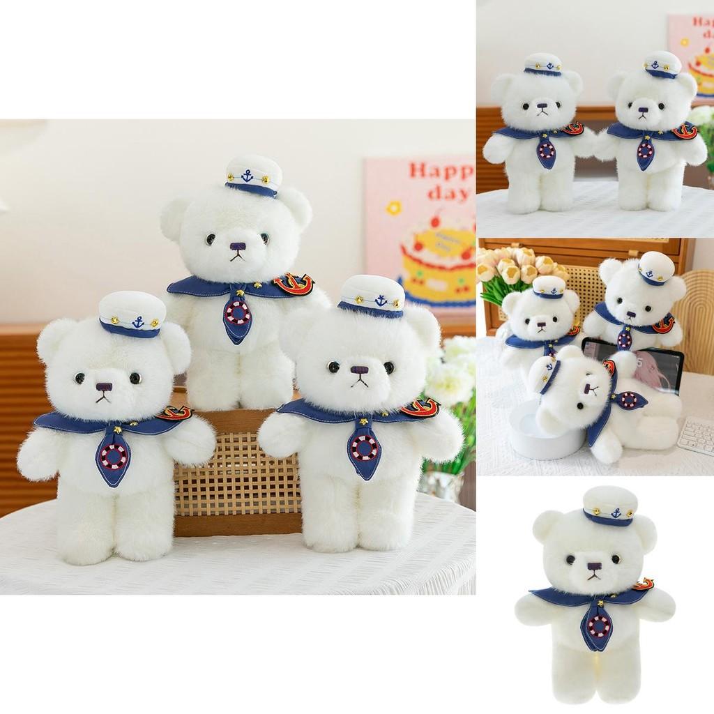 Cute Cartoon Sailor Suit Teddy Bear Plush Doll Children Companion Toy For Kids Gift And Collectors