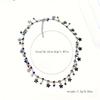 Fashionable Colored Synthetic Rhinestone Butterfly Metal Necklace Suitable for Women's Adjustable Necklace Jewelry