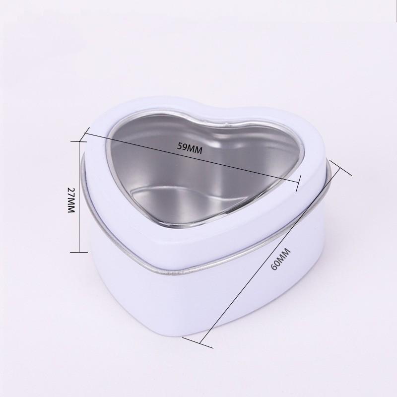 1Pc Heart Shape Aluminum Tin Jar for Cream Balm Nail Candle Cosmetic Container Refillable Tea Cans Metal Box Candy Packaging Box